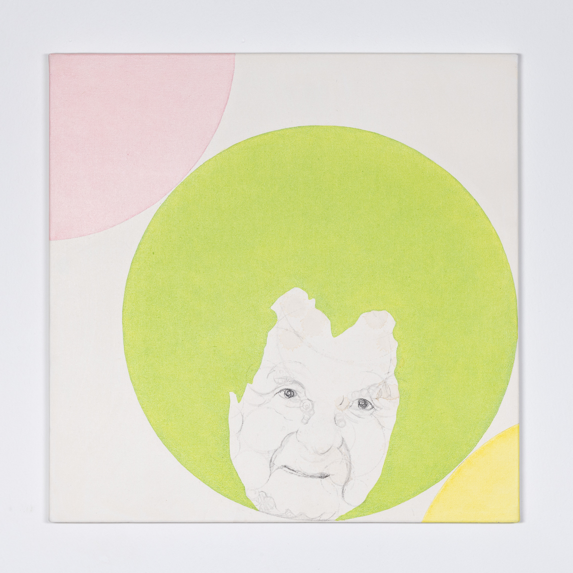 Misaki Kawabe, "Wa 4," Indian Ink, tea, oil on canvas, 60.0 x 60.0 cm, 2023