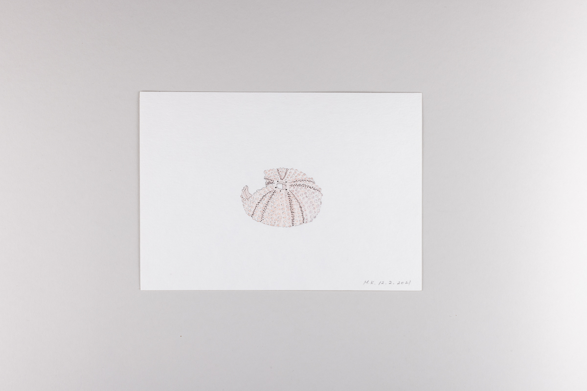 Misaki Kawabe, "Covid diary 1," ink and watercolor on paper, 14.8 x 21.0 cm, 2021