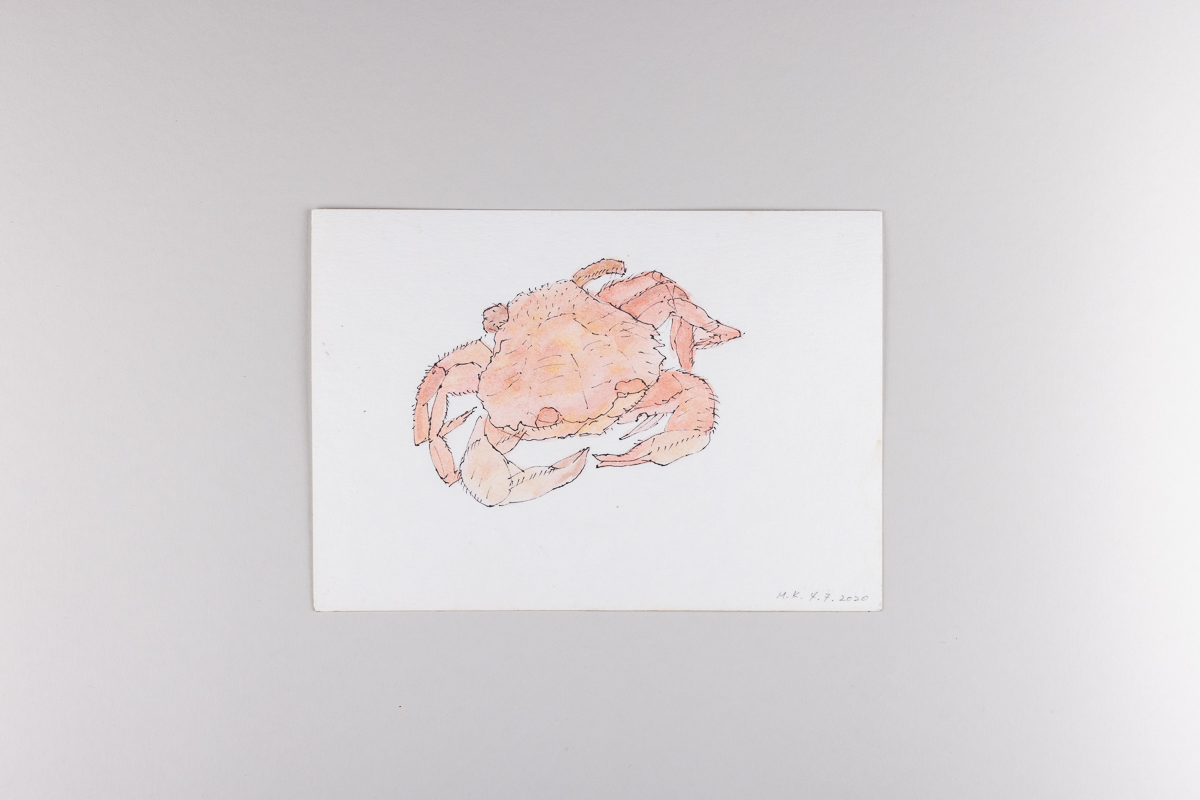 Misaki Kawabe, "Covid diary 12," ink and watercolor on paper, 14.8 x 21.0 cm, 2020