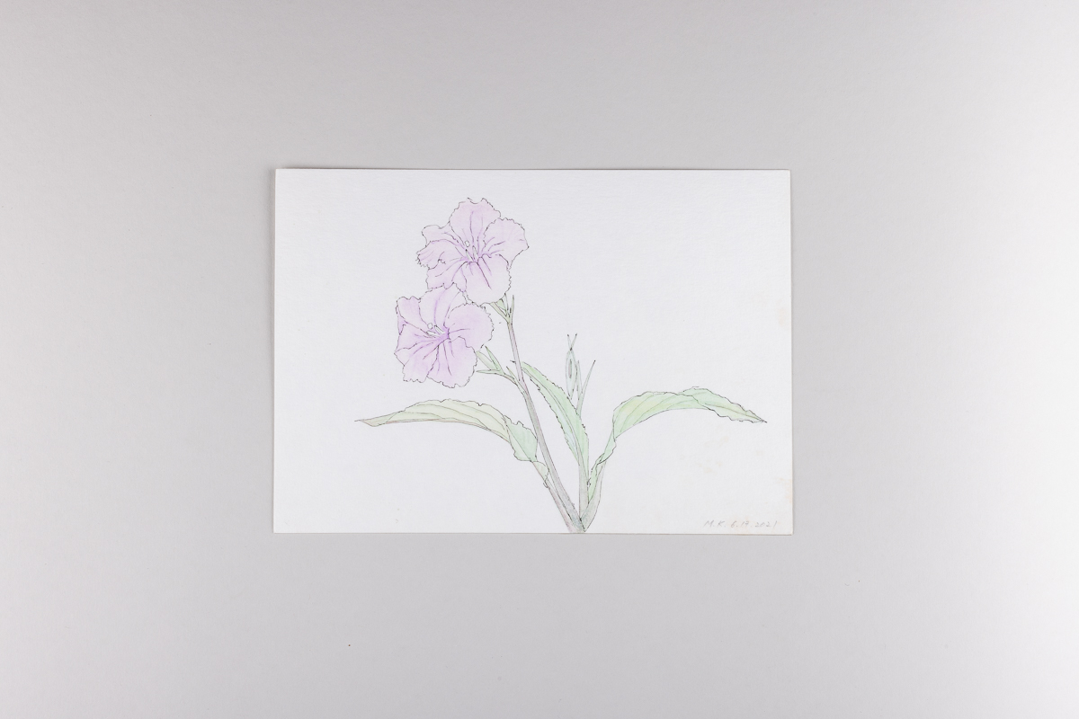 Misaki Kawabe, "Covid diary 13," ink and watercolor on paper, 14.8 x 21.0 cm, 2021