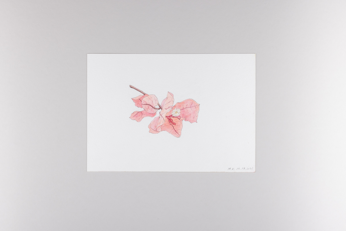 Misaki Kawabe, "Covid diary 4," ink and watercolor on paper, 14.8 x 21.0 cm, 2021