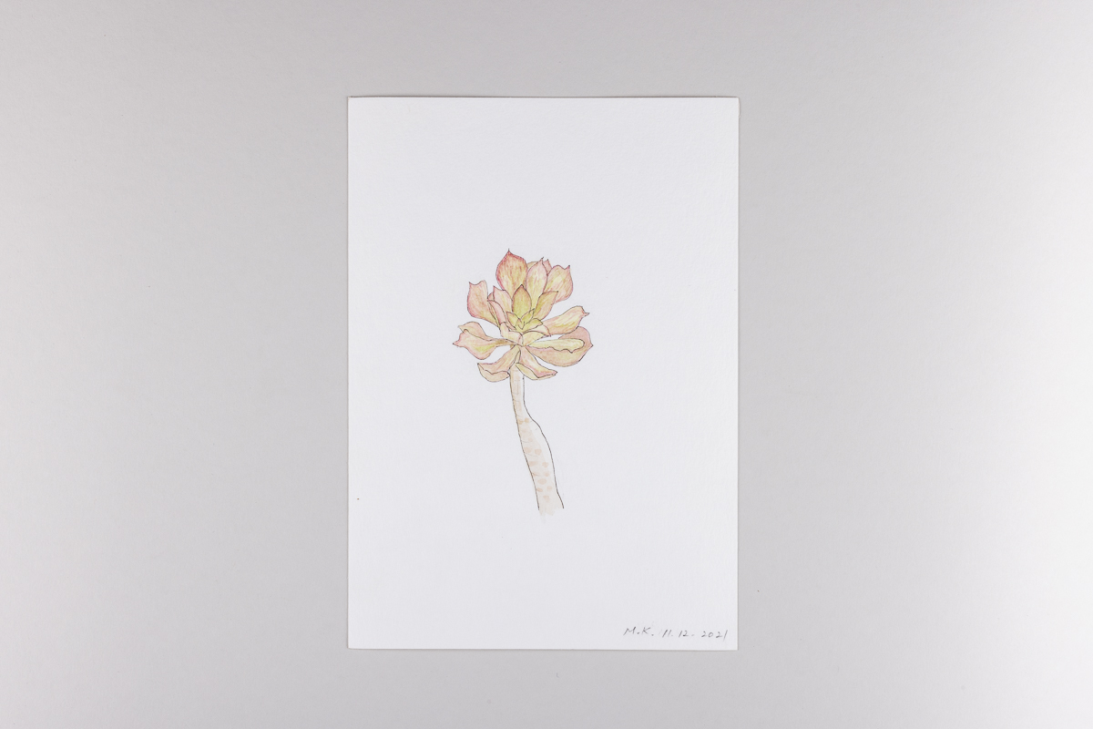 Misaki Kawabe, "Covid diary 7," ink and watercolor on paper, 21.0 x 14.8 cm, 2021