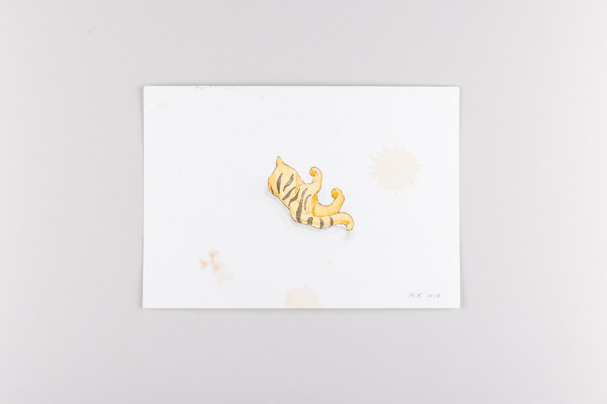 Misaki Kawabe, "Fukushima mon amour 11", ink, tea and watercolor on paper, 12.0 x 17.0 cm, 2016