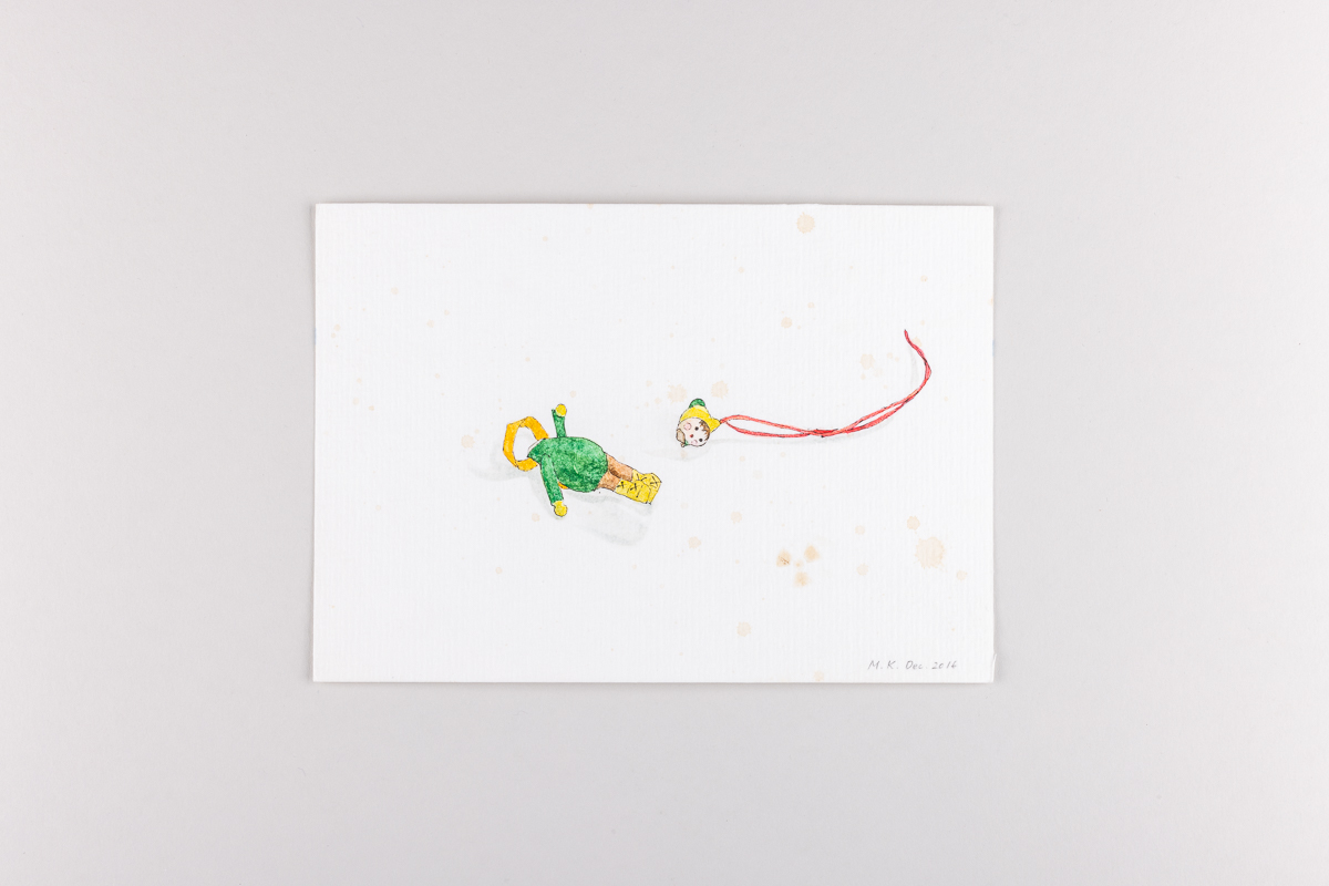 Misaki Kawabe, "Fukushima mon amour 13", ink, tea and watercolor on paper, 12.0 x 17.0 cm, 2016