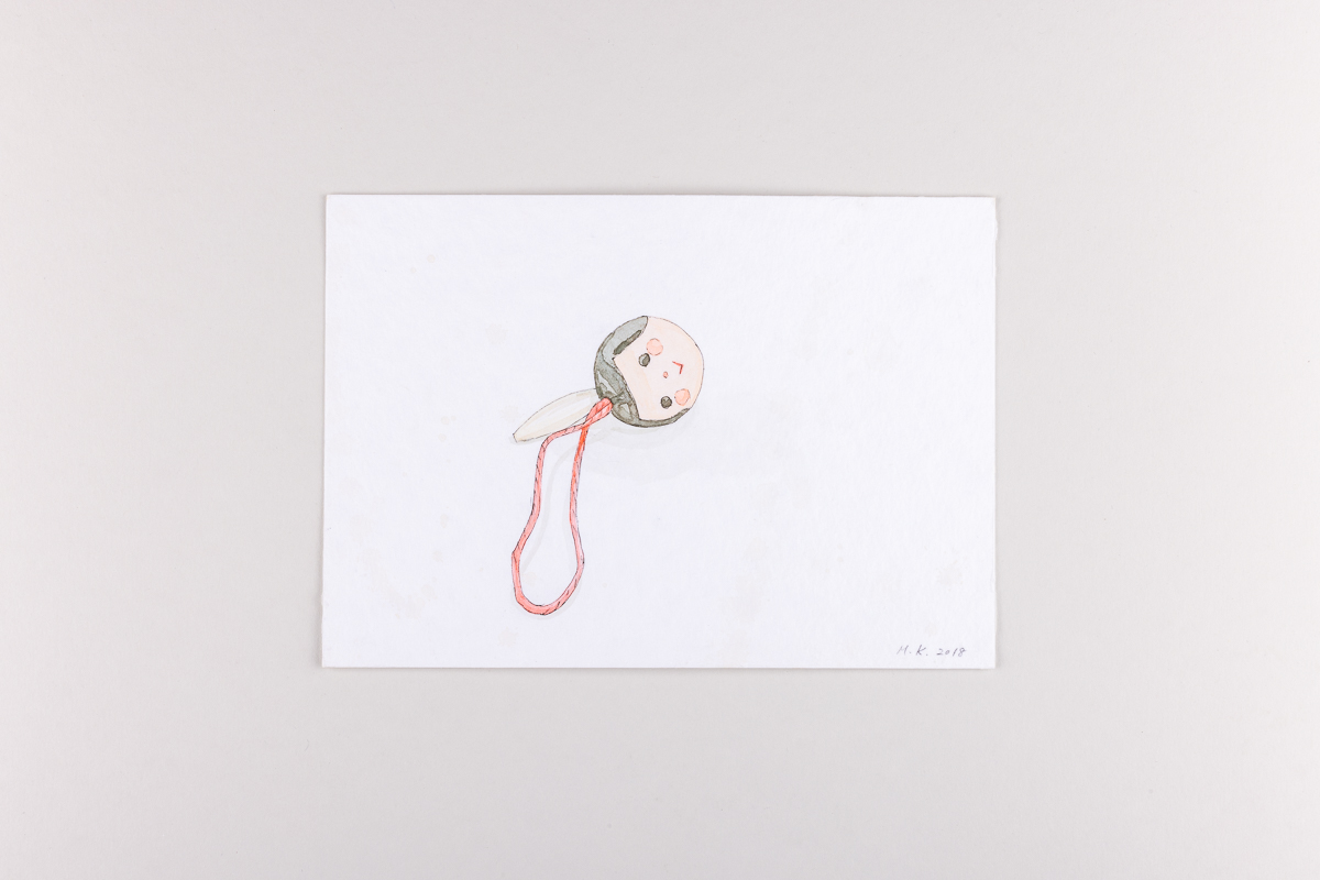 Misaki Kawabe, "Fukushima mon amour 14", ink, tea and watercolor on paper, 12.0 x 17.0 cm, 2018