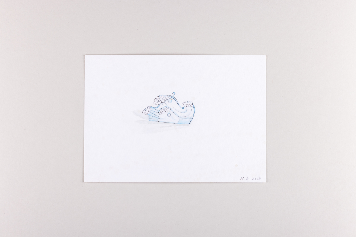 Misaki Kawabe, "Fukushima mon amour 15", ink, tea and watercolor on paper, 12.0 x 17.0 cm, 2018