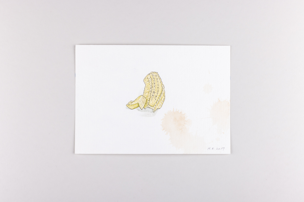 Misaki Kawabe, "Fukushima mon amour 9", ink, tea and watercolor on paper, 12.0 x 17.0 cm, 2017