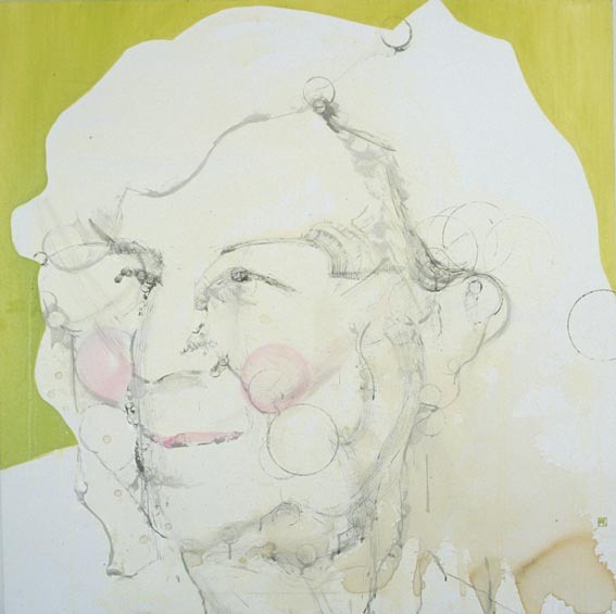 Misaki Kawabe, "Livia," india ink, tea and oil on canvas, 137.0 x 137.0 cm, 2004