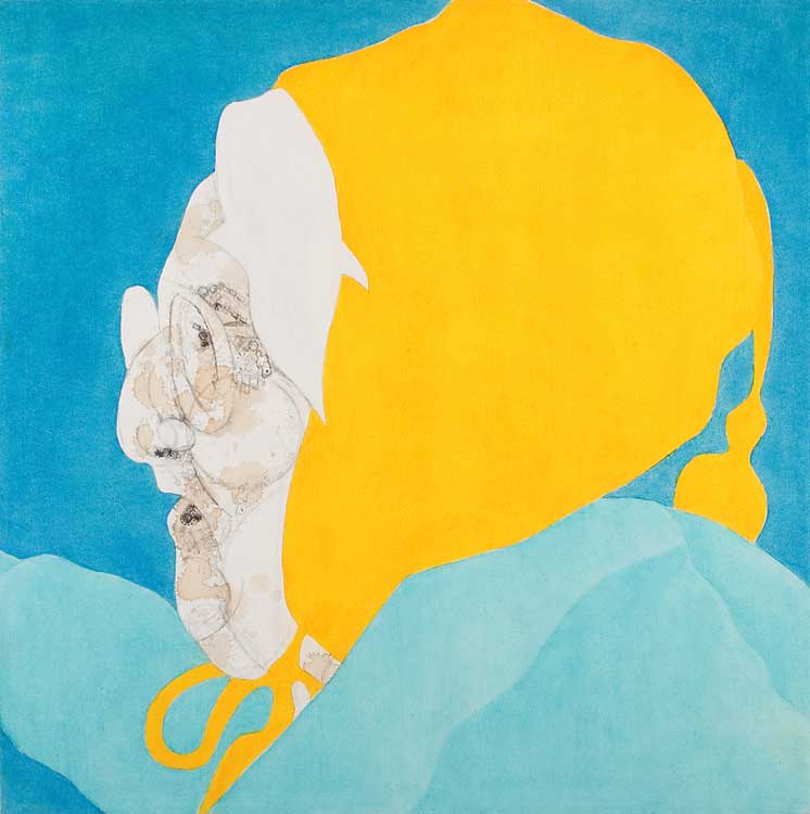 Misaki Kawabe, "Lila," india ink, tea and oil on canvas, 61.0 x 61.0 cm, 2005