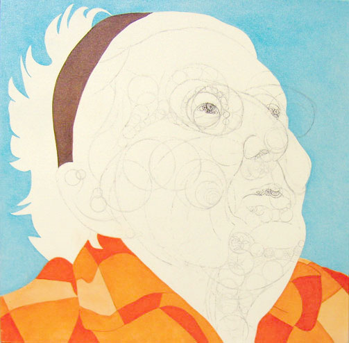 Misaki Kawabe, "Voyage 1," india ink, tea and oil on canvas, 51.0 x 51.0 cm, 2008