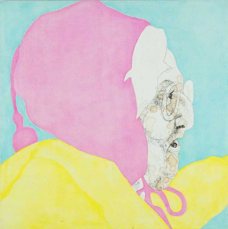 Misaki Kawabe, "Lila," india ink, tea and oil on canvas, 61.0 x 61.0 cm, 2006