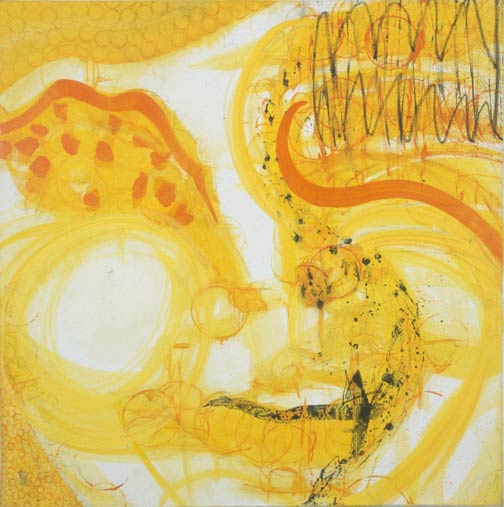 Misaki Kawabe, "Brotherhood 2," india ink, crayon, pen, charcoal and oil on canvas, 2003